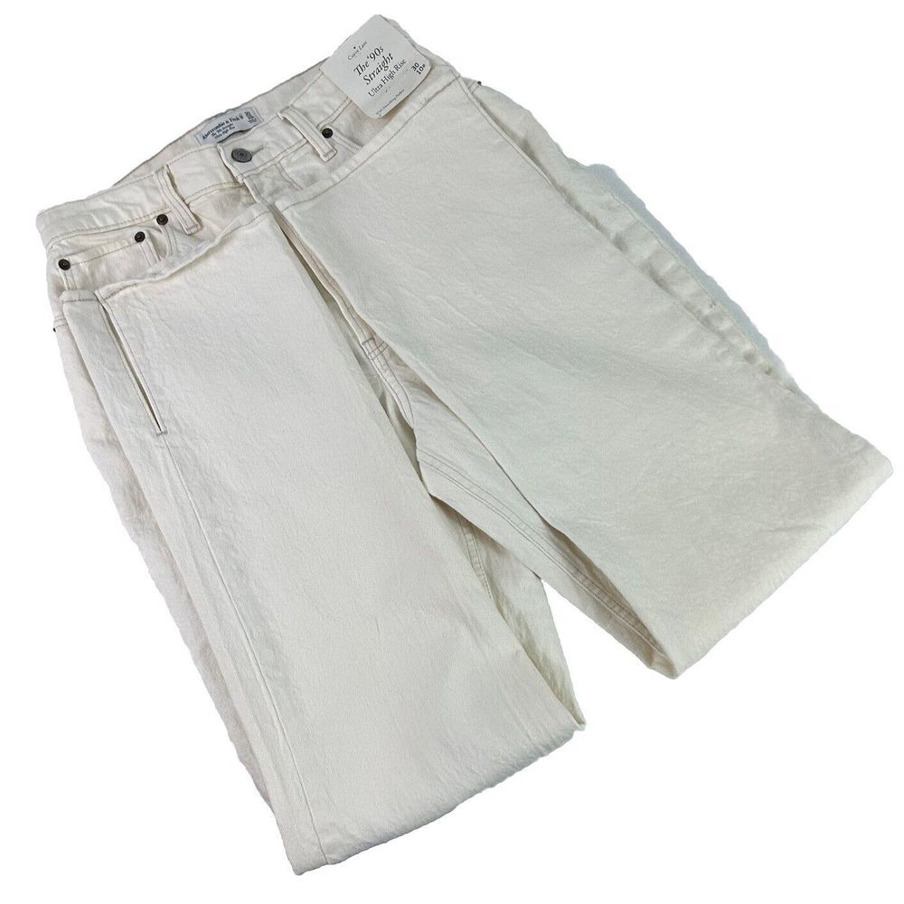 Abercrombie & Fitch The 90s Straight Ultra High Rise Curve Love Jeans Size 30 10 - Picture 14 of 15